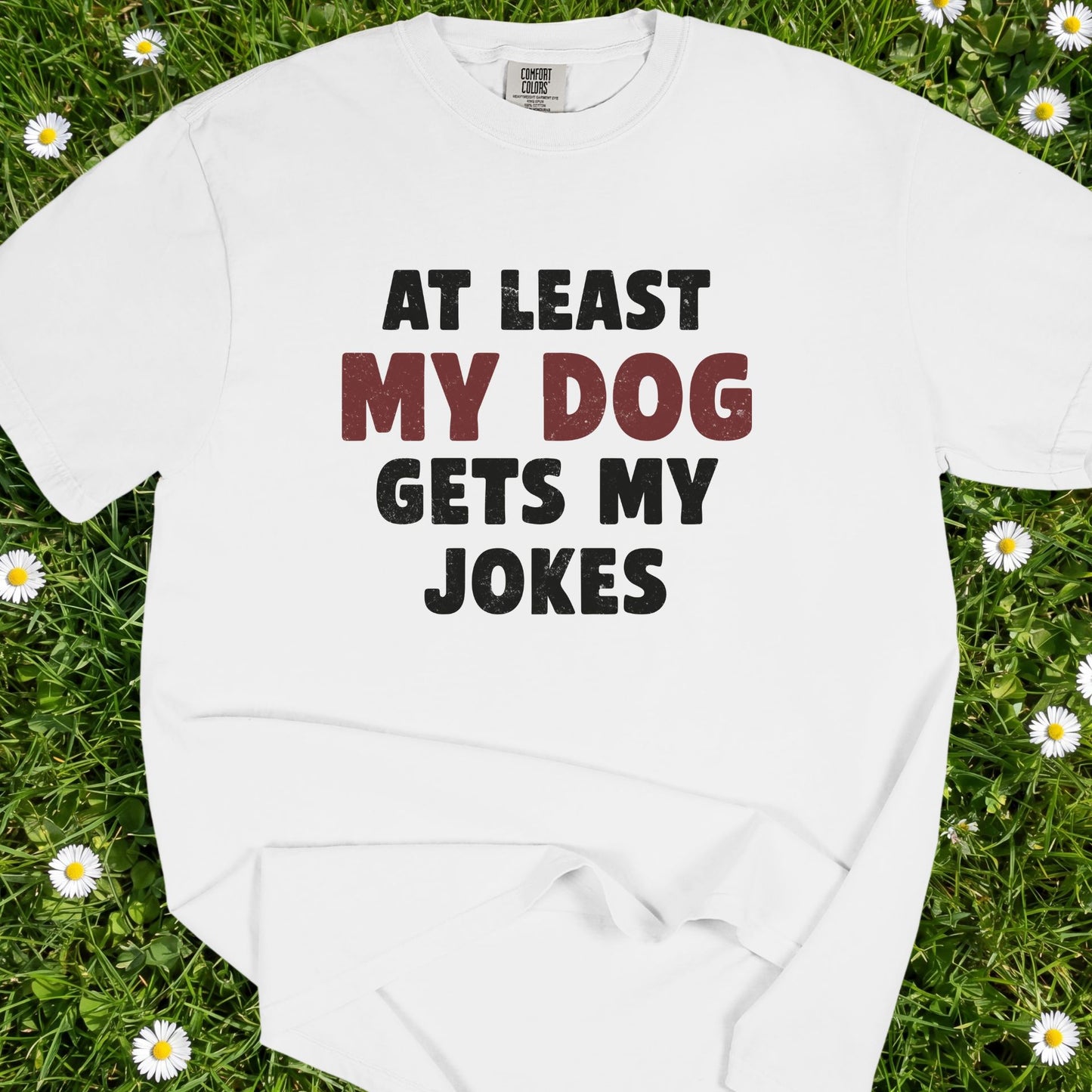 At Least My Dog Gets My Jokes - Comfort Colors Premium Tee