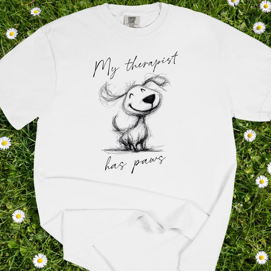 My Therapist Has Paws - Comfort Colors Premium Tee