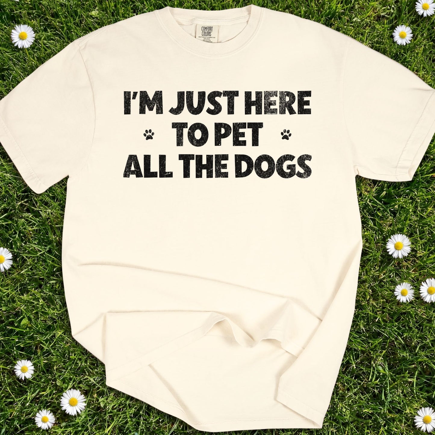 I'm Just Here To Pet All The Dogs - Comfort Colors Premium Tee
