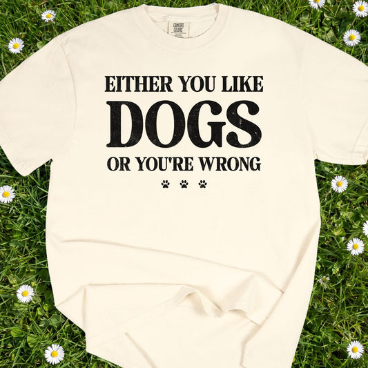 Either You Like Dogs Or You're Wrong - Comfort Colors Premium Tee