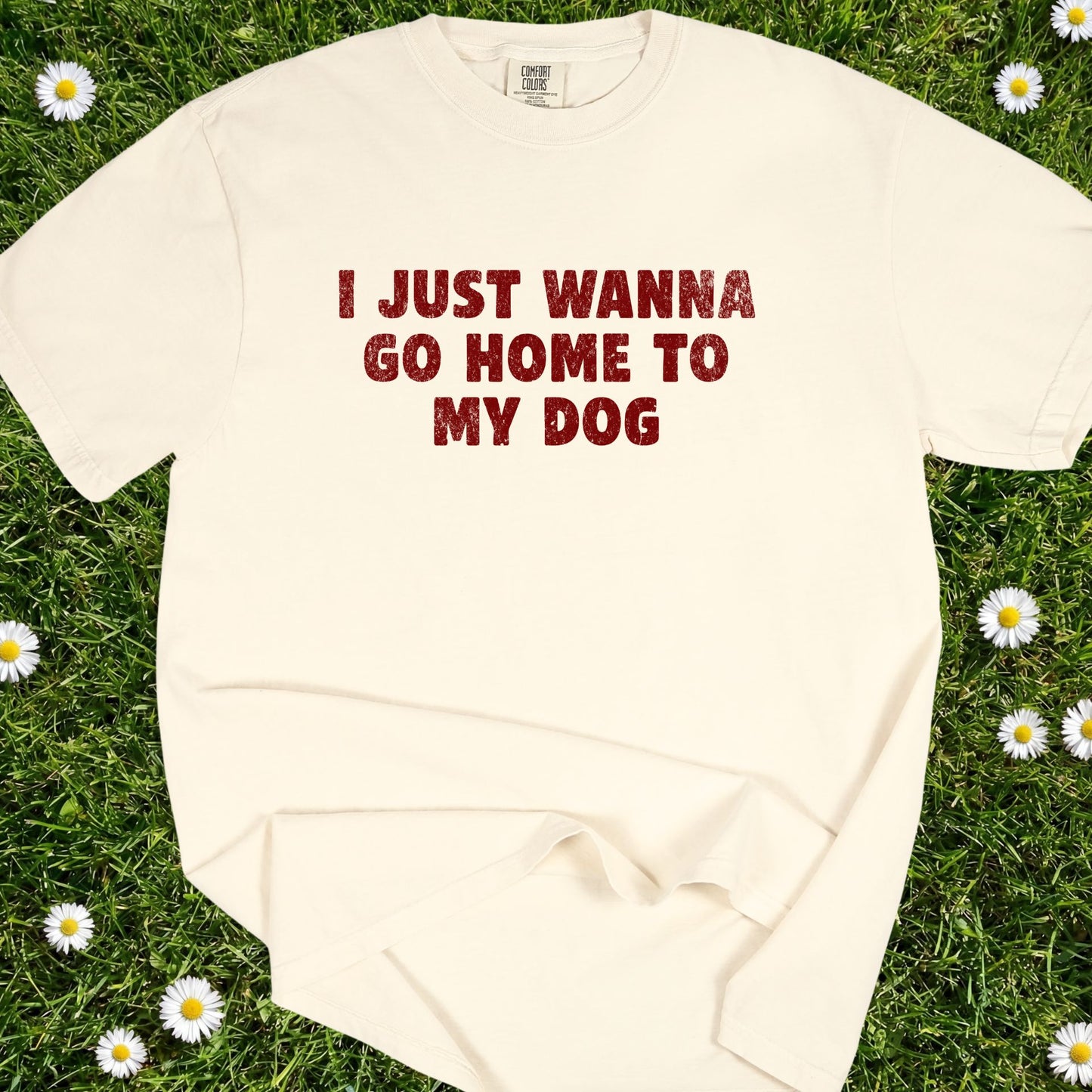 I Just Wanna Go Home To My Dog - Comfort Colors Premium Tee