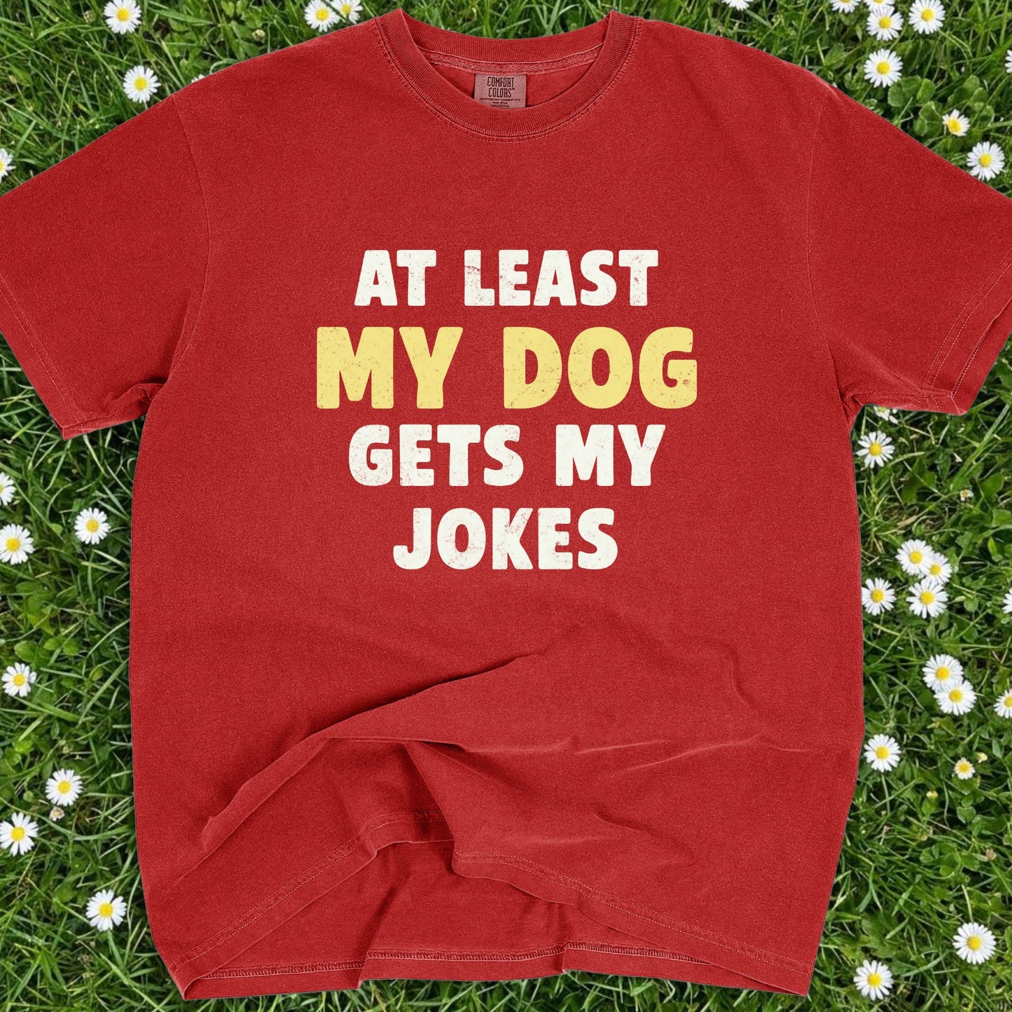 At Least My Dog Gets My Jokes - Comfort Colors Premium Tee