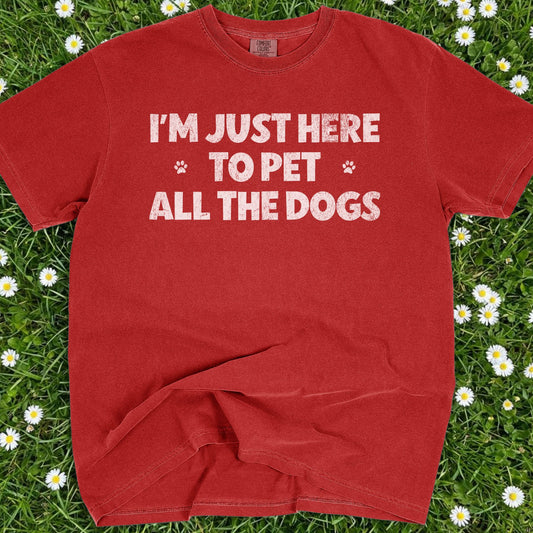 I'm Just Here To Pet All The Dogs - Comfort Colors Premium Tee