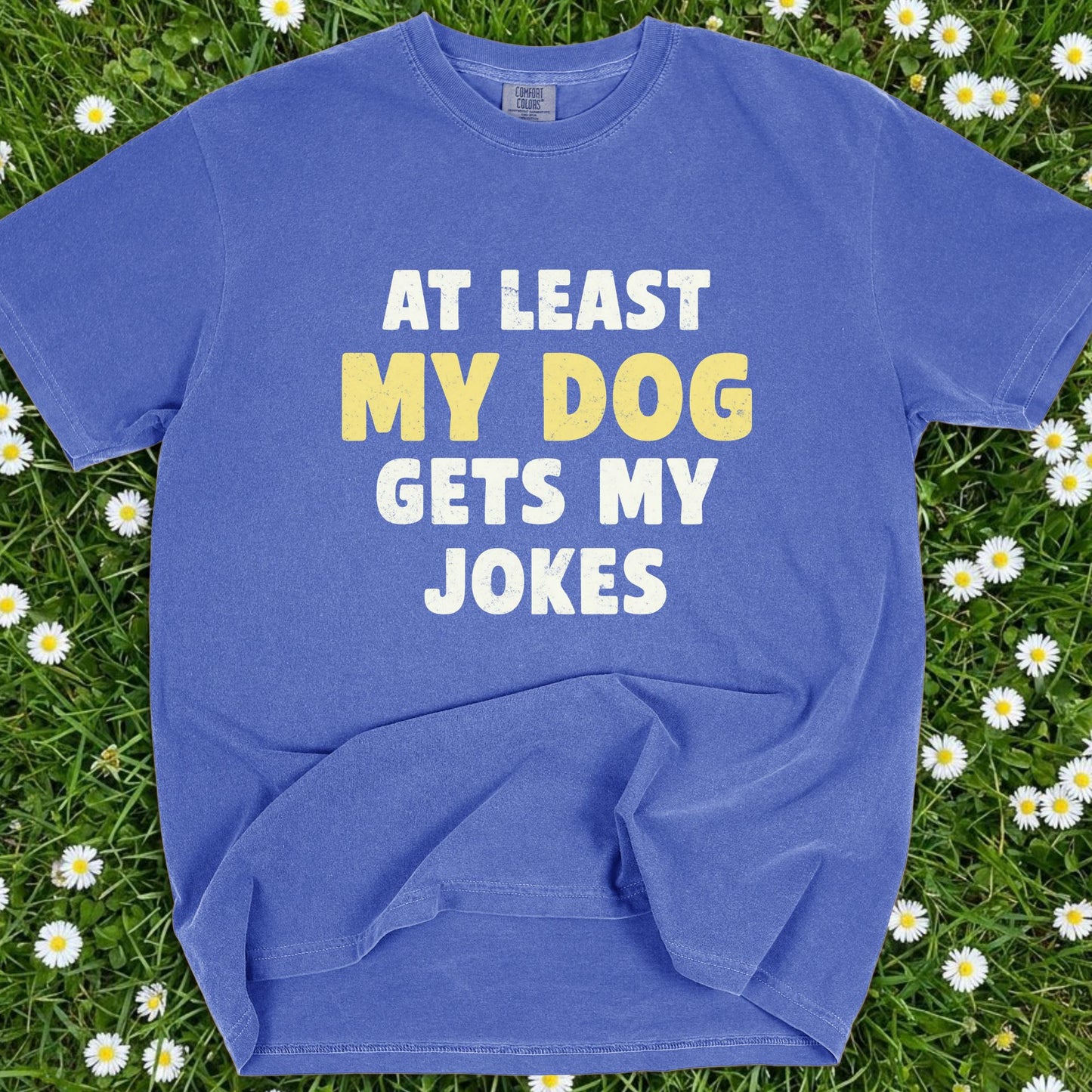 At Least My Dog Gets My Jokes - Comfort Colors Premium Tee