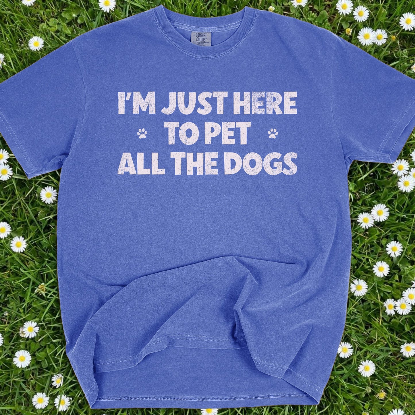 I'm Just Here To Pet All The Dogs - Comfort Colors Premium Tee