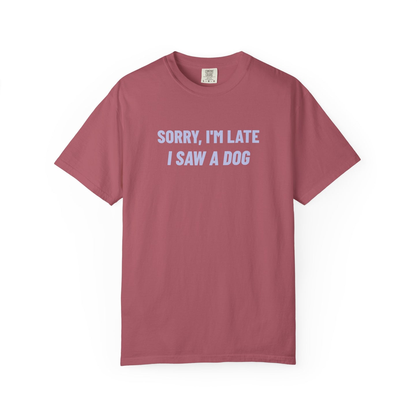 Sorry I'm Late I Saw A Dog - Comfort Colors Premium Tee