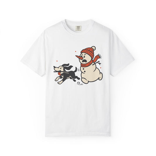 Dog And Snowman - Comfort Colors Premium Tee