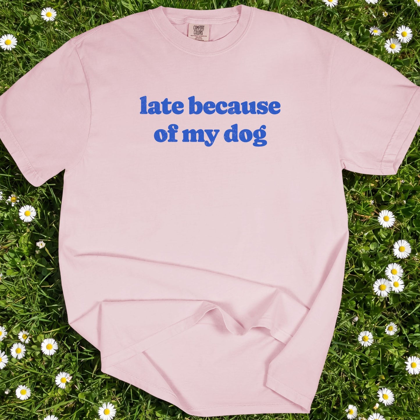 Late Because Of My Dog - Comfort Colors Premium Tee