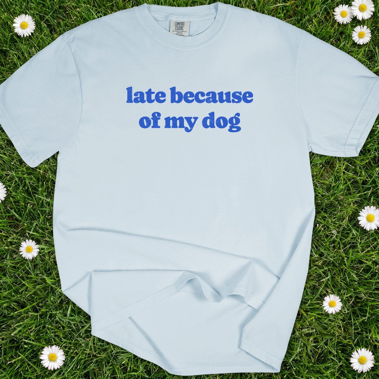 Late Because Of My Dog - Comfort Colors Premium Tee