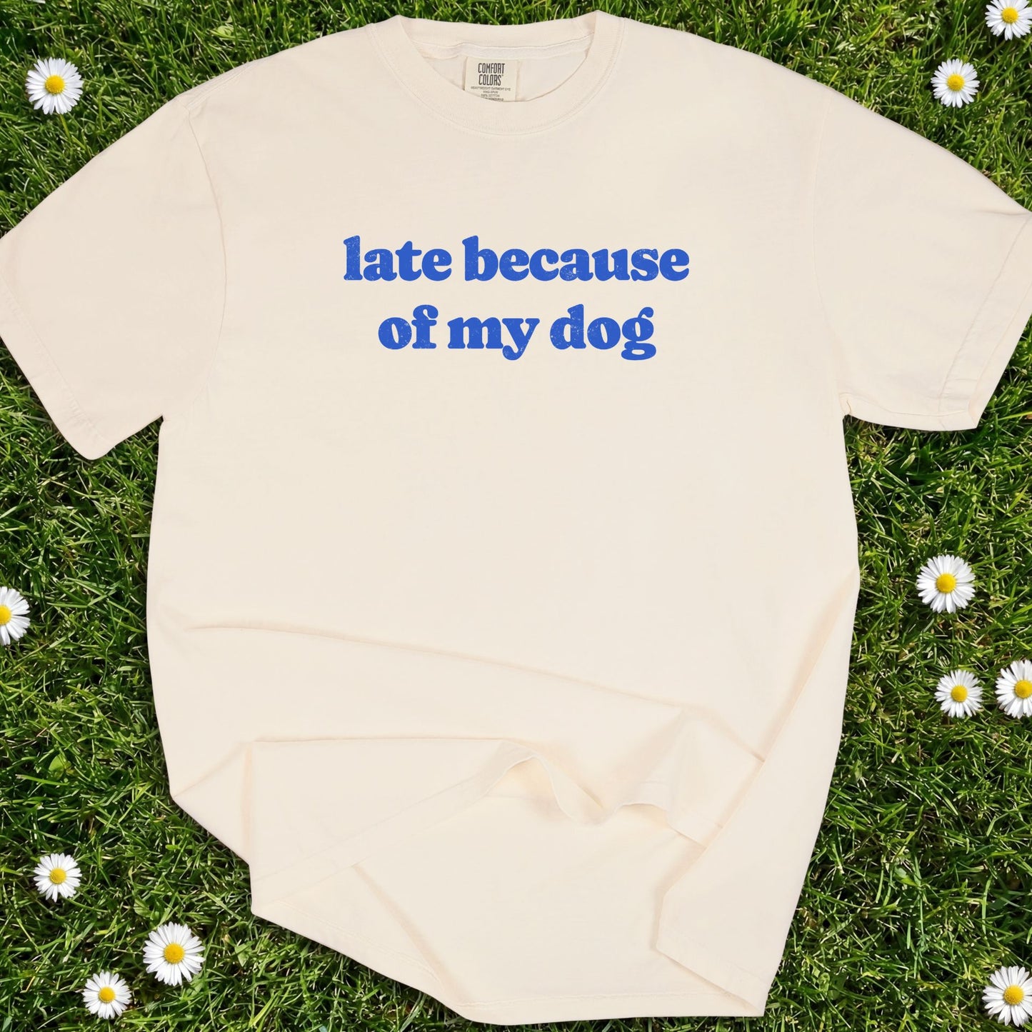 Late Because Of My Dog - Comfort Colors Premium Tee