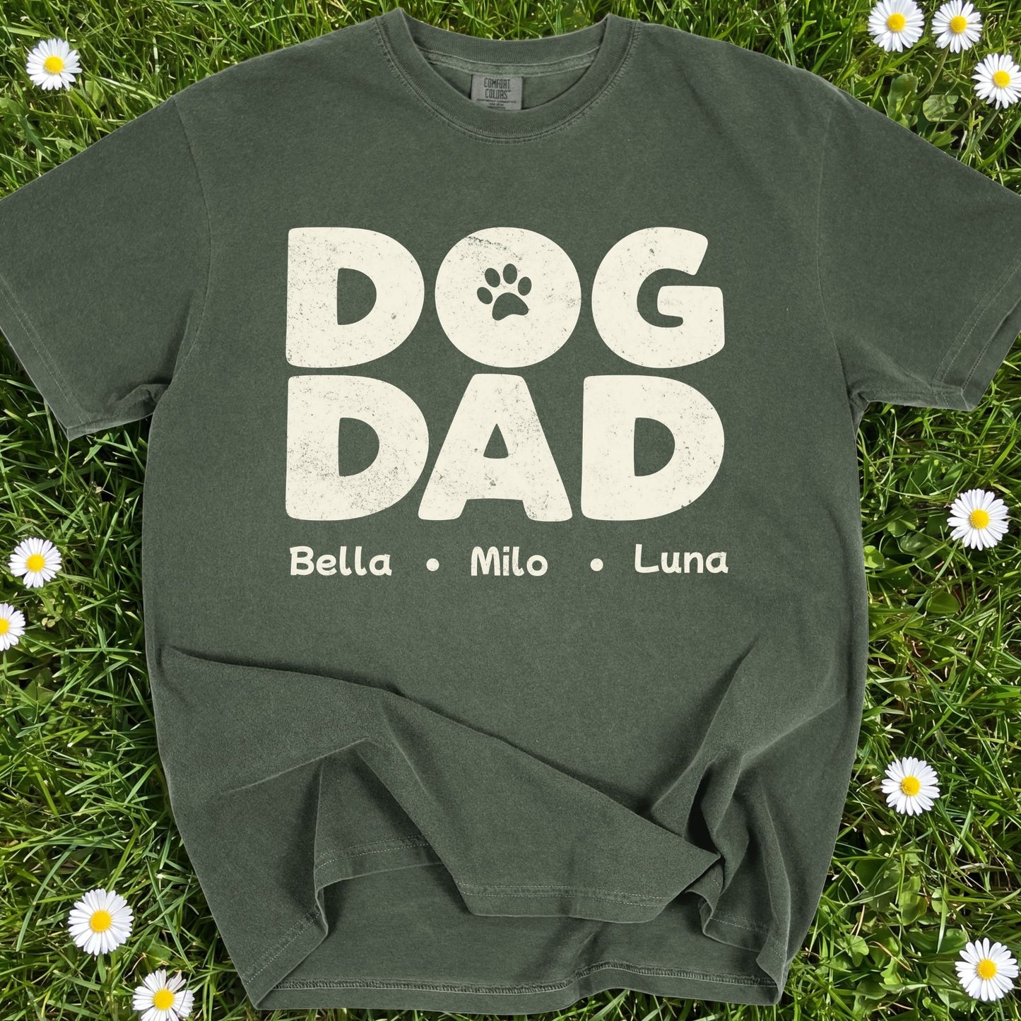 Dog Dad - Personalized Comfort Colors Premium Tee