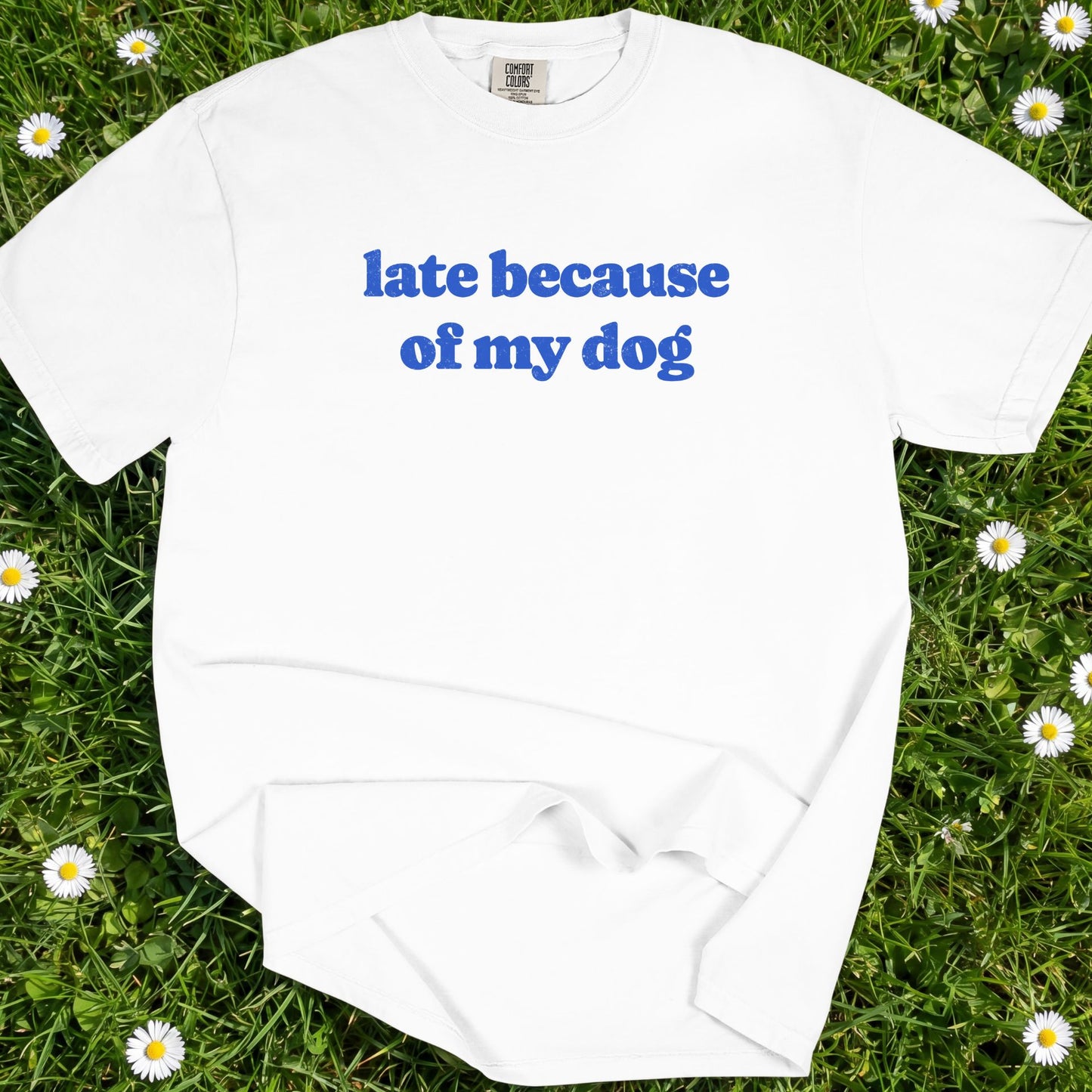 Late Because Of My Dog - Comfort Colors Premium Tee